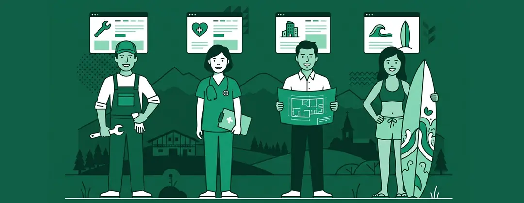 Illustration des secteurs concernés par l'audit digital : artisans, TPE et commerces
