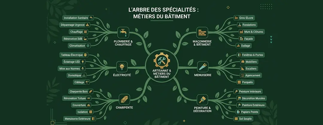Illustration de l'autorité thématique SEO pour un artisan — spécialisation métier, pages réalisations, contenu expert