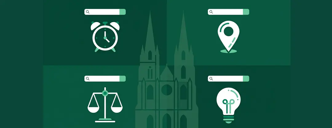 Illustration des types de requêtes locales bayonnaises sur Google — urgence, proximité, spécialité