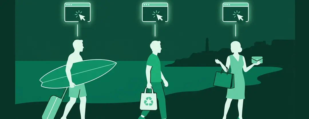 Illustration des trois types de clientèle biarrote — touristes, résidents et clientèle premium internationale