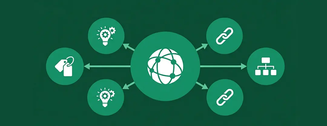 Schéma d'un cocon sémantique SEO — page pilier et pages satellites