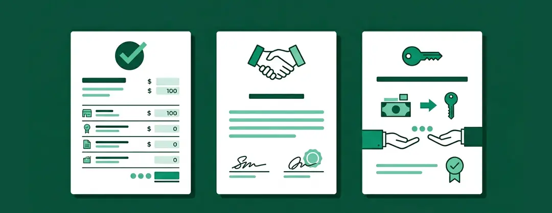 Illustration d'une méthode de travail transparente avec devis détaillé et propriété totale du site