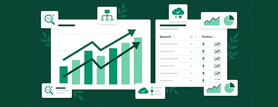 Dashboard de reporting SEO — suivi des positions Google et progression du trafic