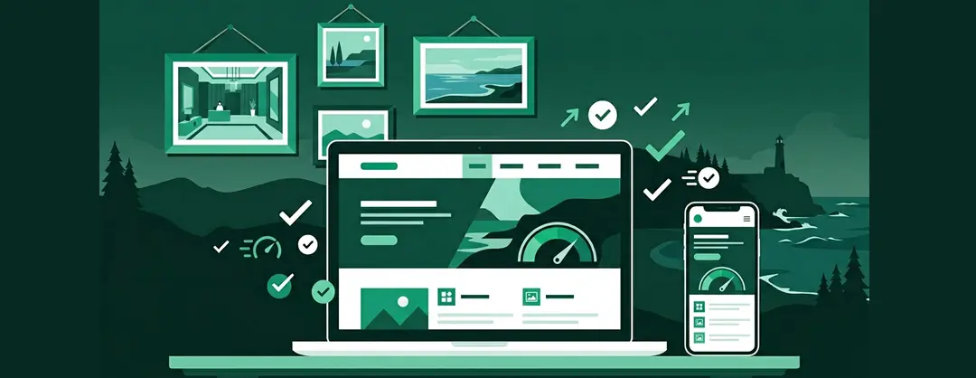 Illustration d'un site web haute performance pour un établissement biarrot — rapidité, design soigné et SEO