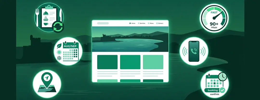 Illustration des composants d'un site web professionnel pour un commerce luzien