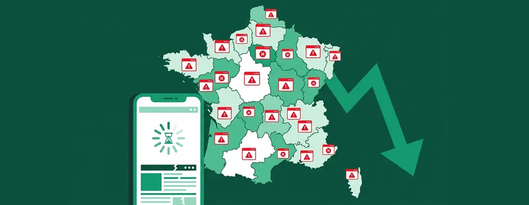 Illustration de la performance des sites web français sur mobile — majorité trop lents